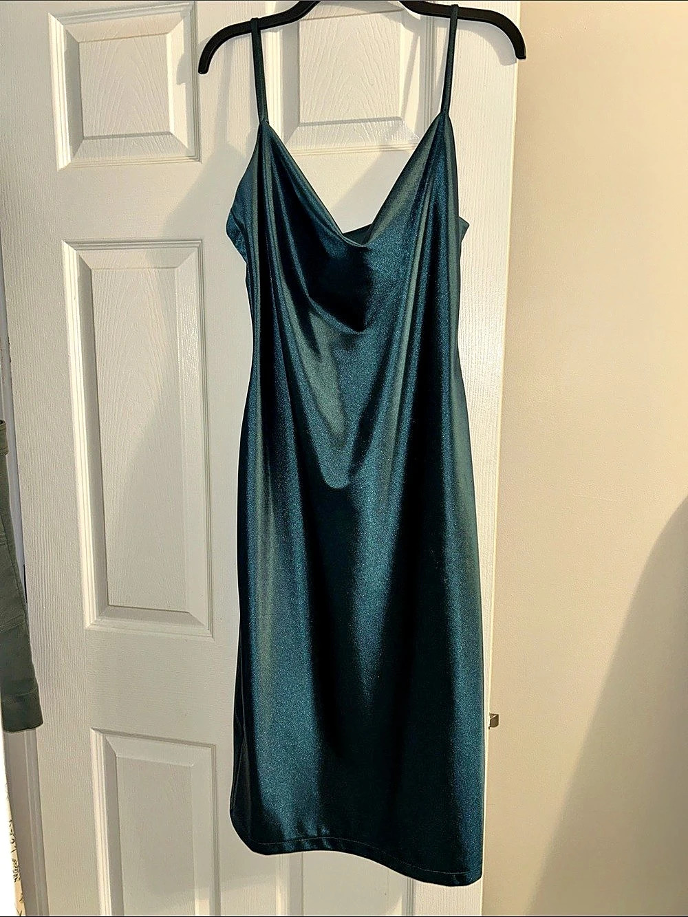 xxxiicat Cowl Neck Midi Dress in Deep Teal Size XL
